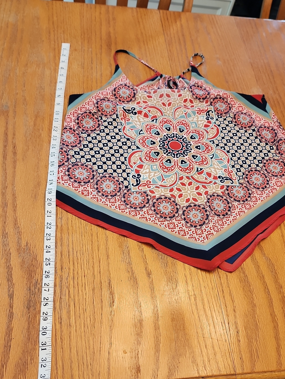 Heartsoul Women's Coral & Navy Printed Halter Tank Top - Picture 11 of 15